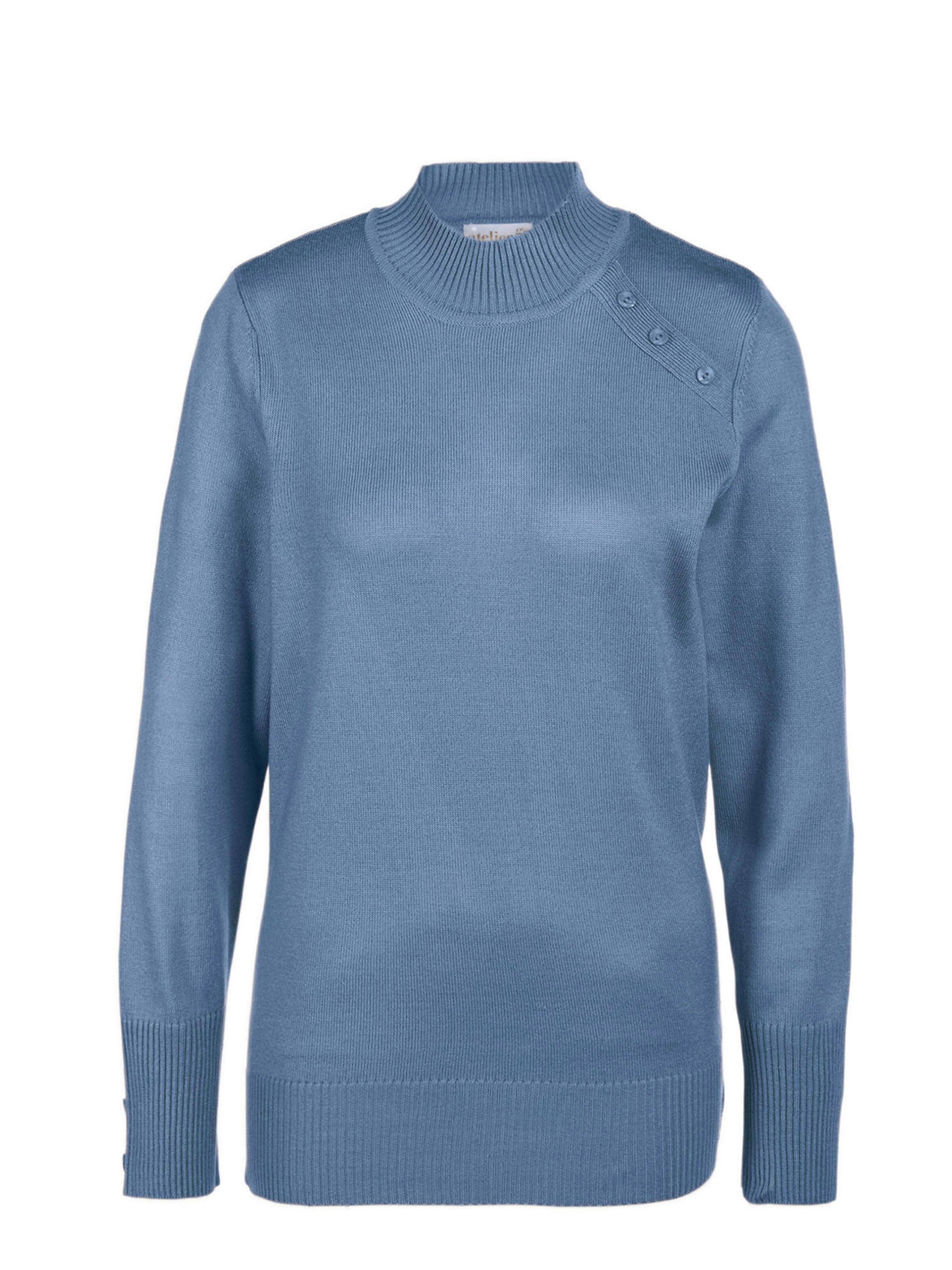 Goldner Pullover in Blau: Vorderseite