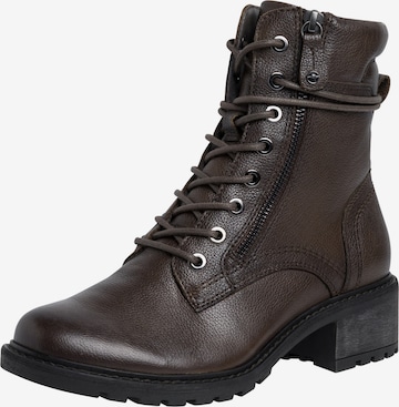 TAMARIS Lace-Up Ankle Boots in Brown: front