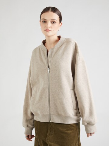 Abercrombie & Fitch - Sudadera con cremallera en beige: frente