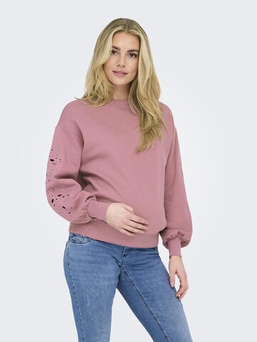 Only Maternity Sweatshirt 'OLMWinnie' in Roze: voorkant