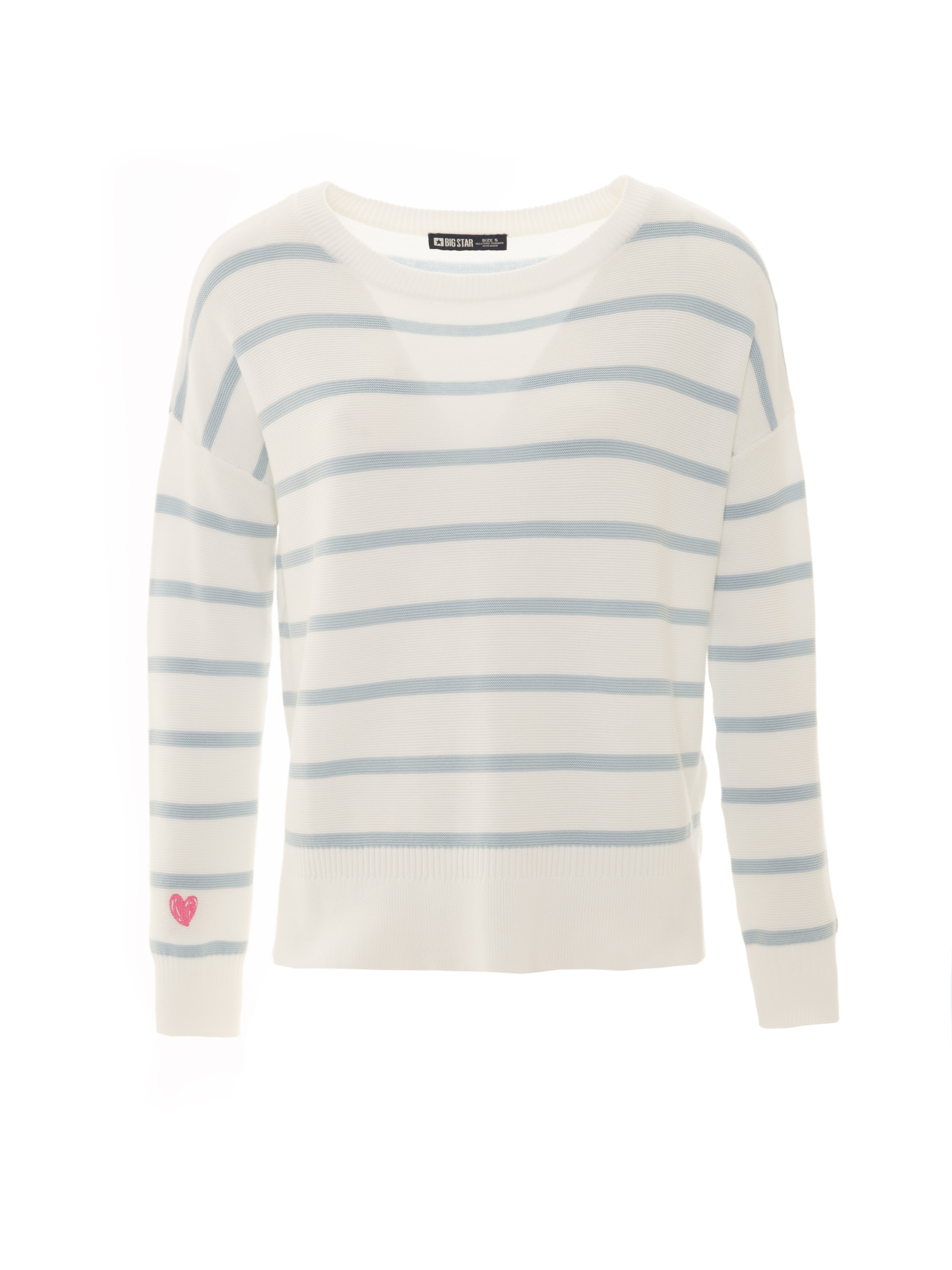 BIG STAR Pullover 'Heartelia' in Weiß: Vorderseite