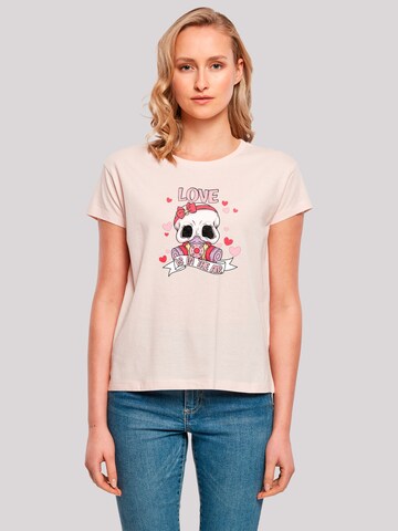 T-shirt 'Anti Valentinstag Love Is In The Air' F4NT4STIC en rose : devant