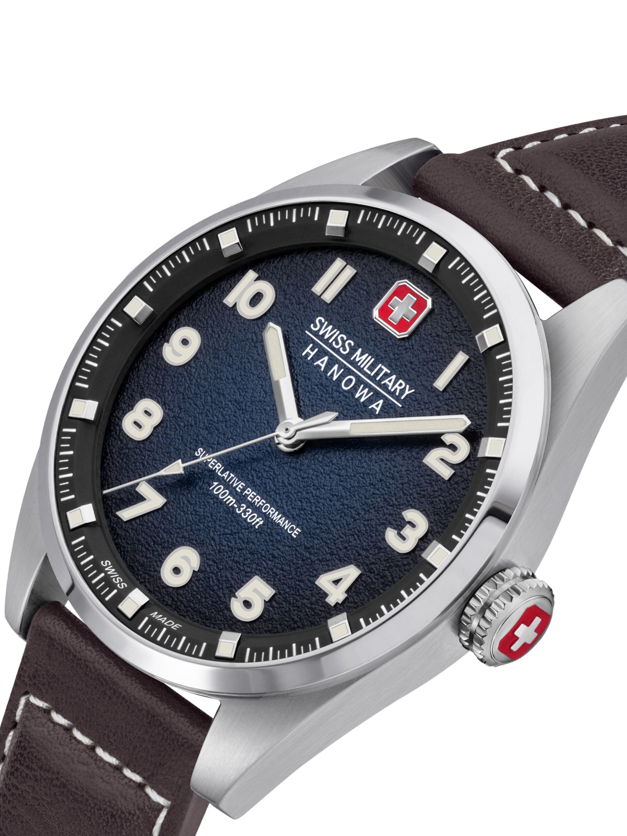 SWISS MILITARY HANOWA Uhr 'Greyhound' in Braun