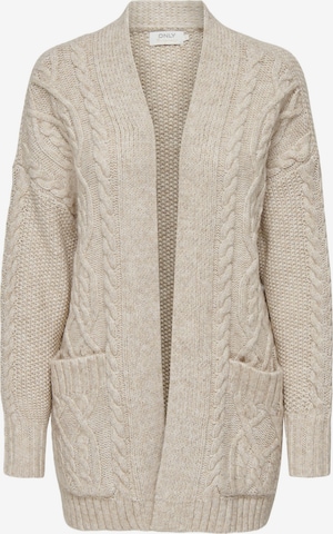 ONLY Gebreid vest in Beige: voorkant