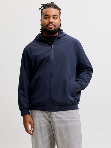 Jack & Jones Plus Prehodna jakna 'JJECharge' | modra barva: sprednja stran