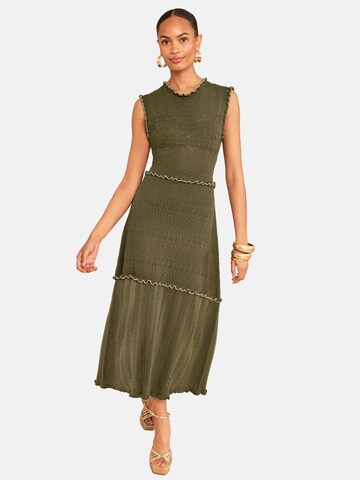 love & roses - Vestido de punto en verde: frente