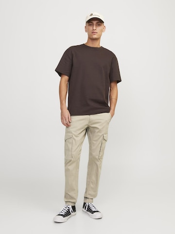 JACK & JONES Tapered Cargobukser 'Paul Flake' i grå