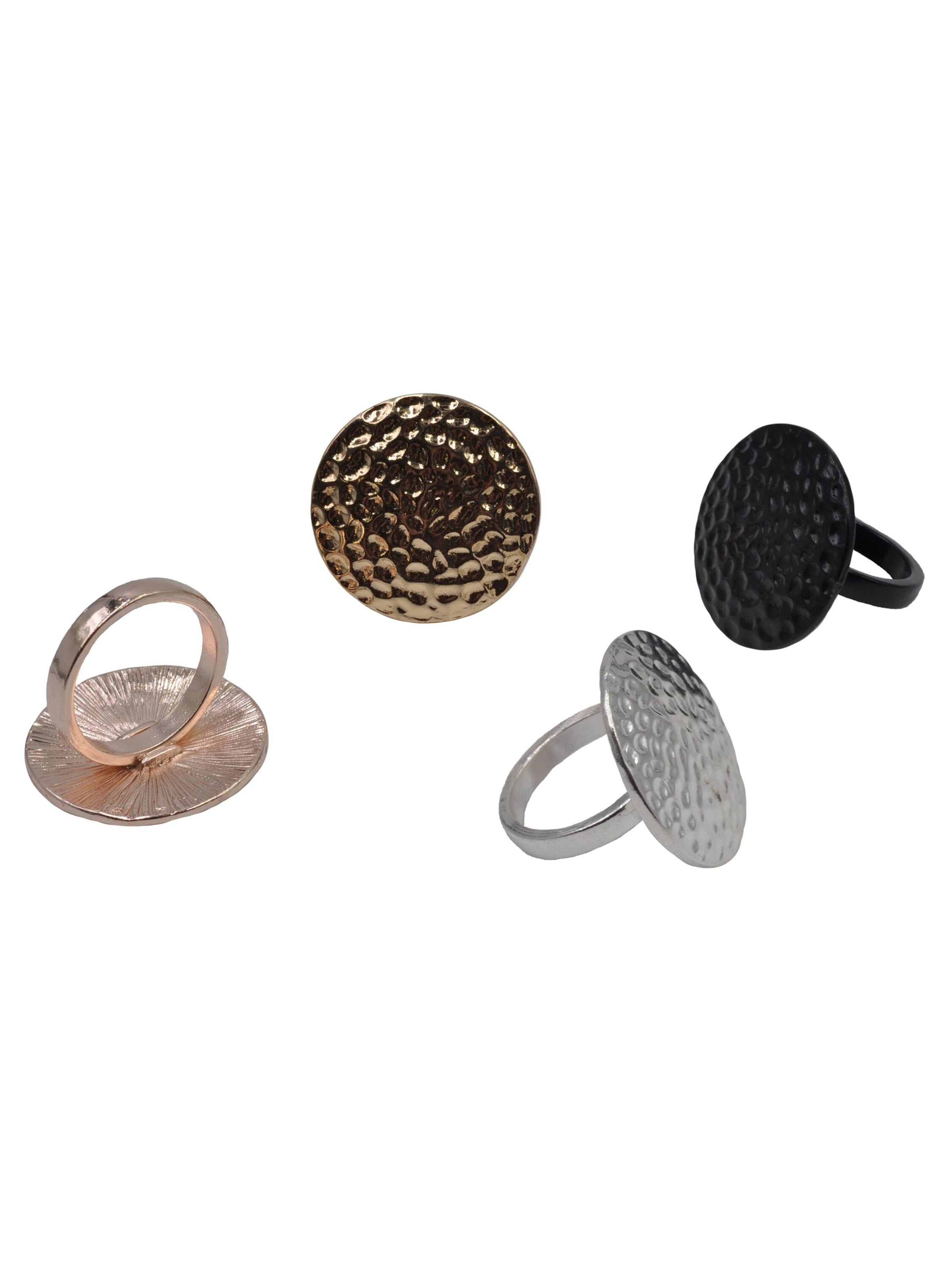 Steuer Ring in gold / rosegold / schwarz / silber, Produktansicht