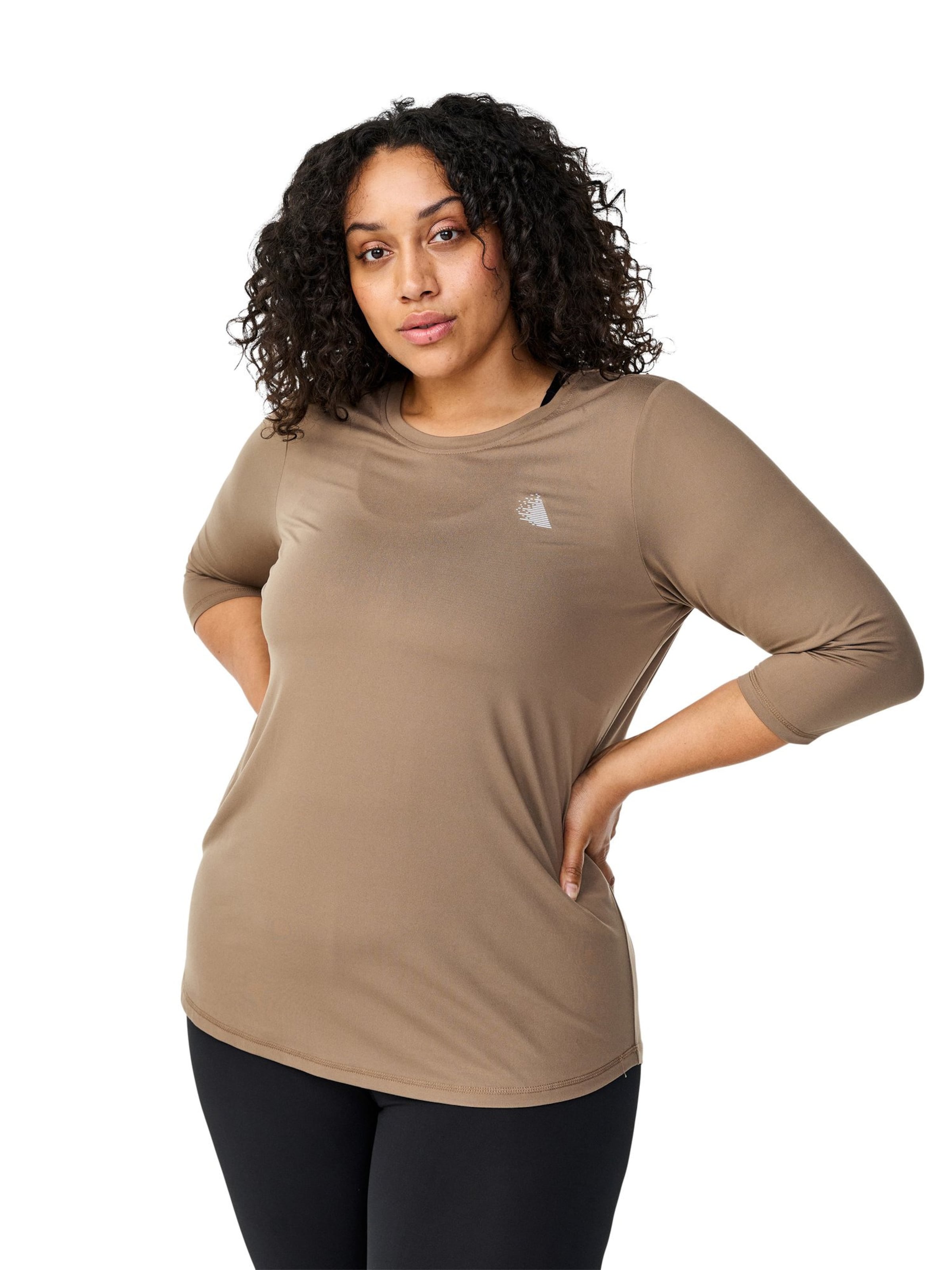 Active by Zizzi - Camiseta funcional en beige: frente