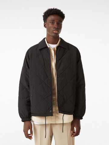 Bershka Between-Season Jacket in Black: front