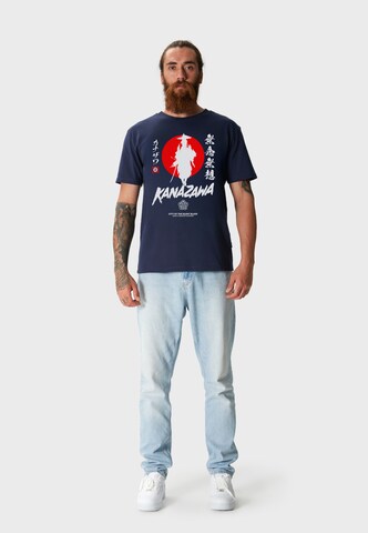 Oldskull T-Shirt 'Asian Silent Blade Kanazawa' in Blau