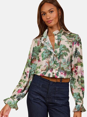 Camicia da donna di love & roses in beige: frontale