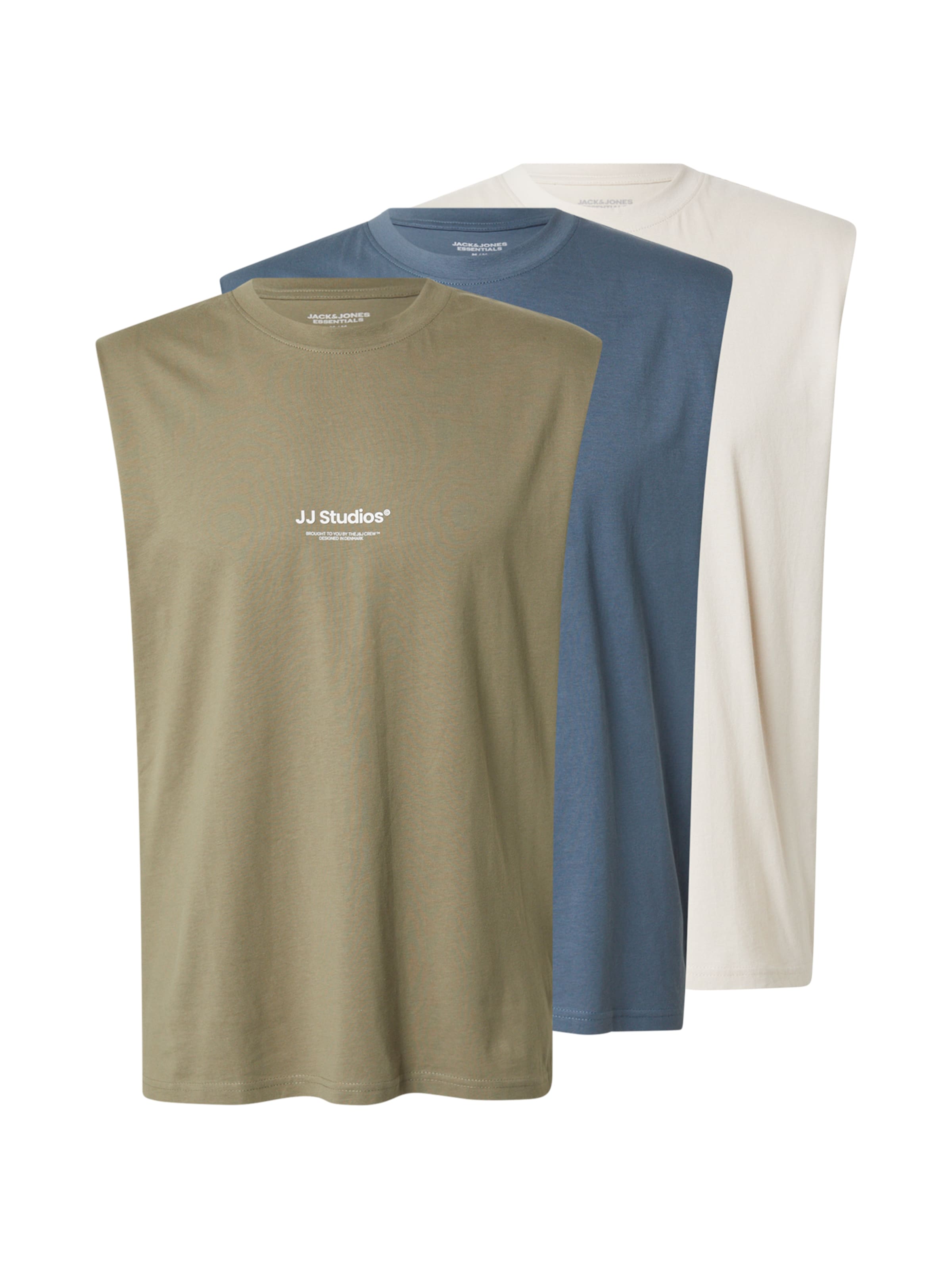 JACK & JONES Camiseta 'JJESOHO' en caqui / oliva / blanco, Vista del producto