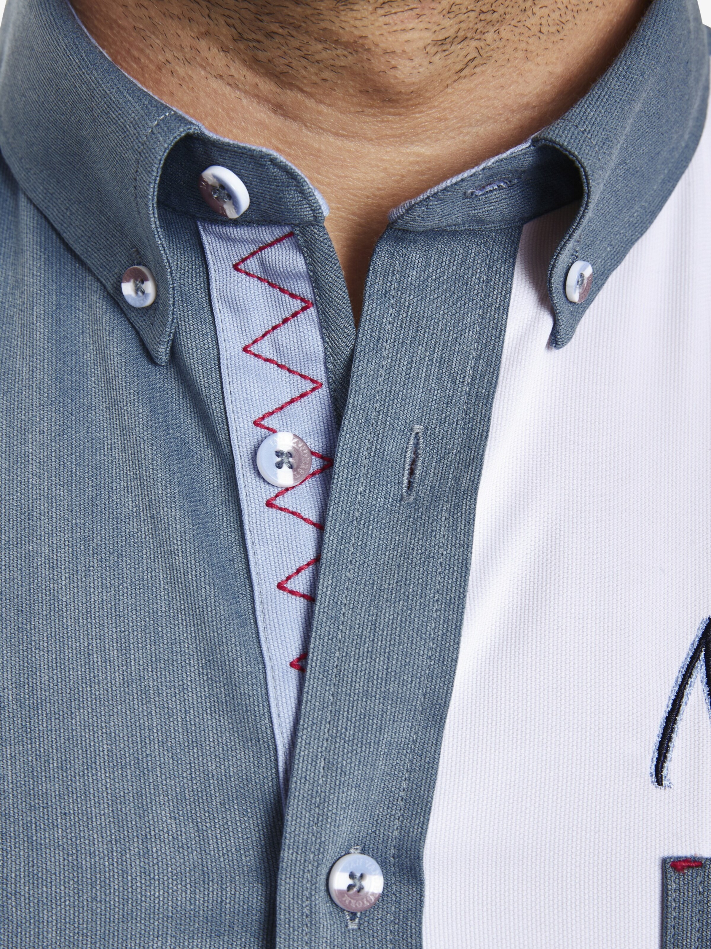 Jan Vanderstorm Comfort Fit Hemd  'Thjorven' in Blau