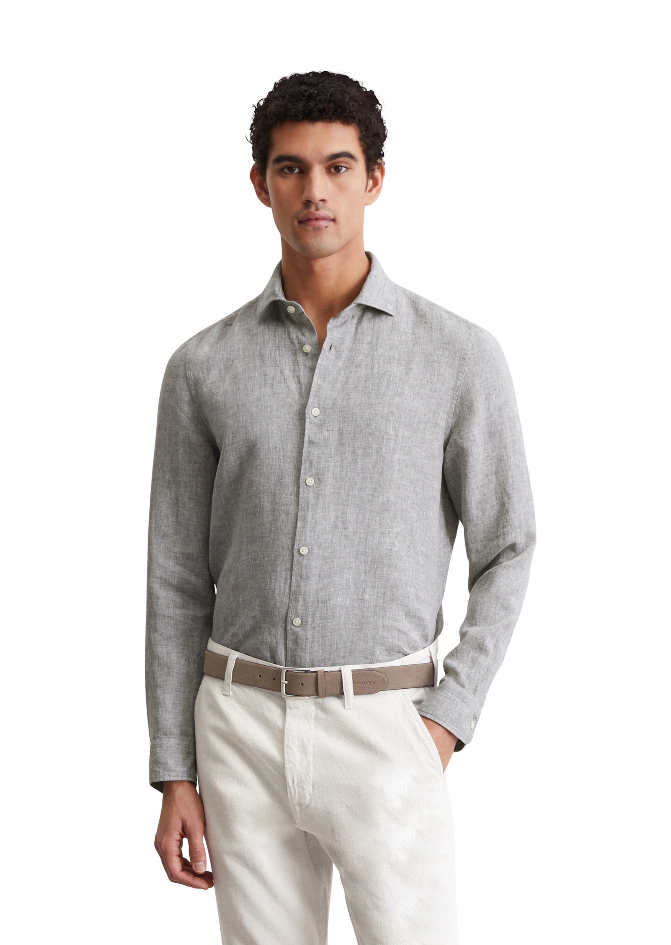 Marc O'Polo Regular Fit Hemd in Grau: Vorderseite