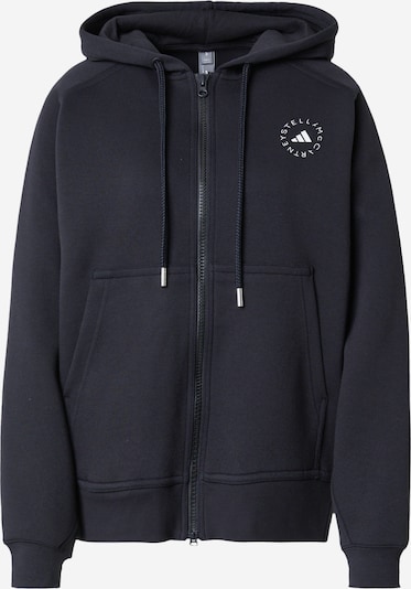 Sportinis džemperis 'Full-Zip' iš ADIDAS BY STELLA MCCARTNEY, spalva – juoda / balta, Prekių apžvalga