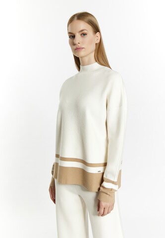 DreiMaster Klassik Пуловер 'Ledkin' в бяло: отпред
