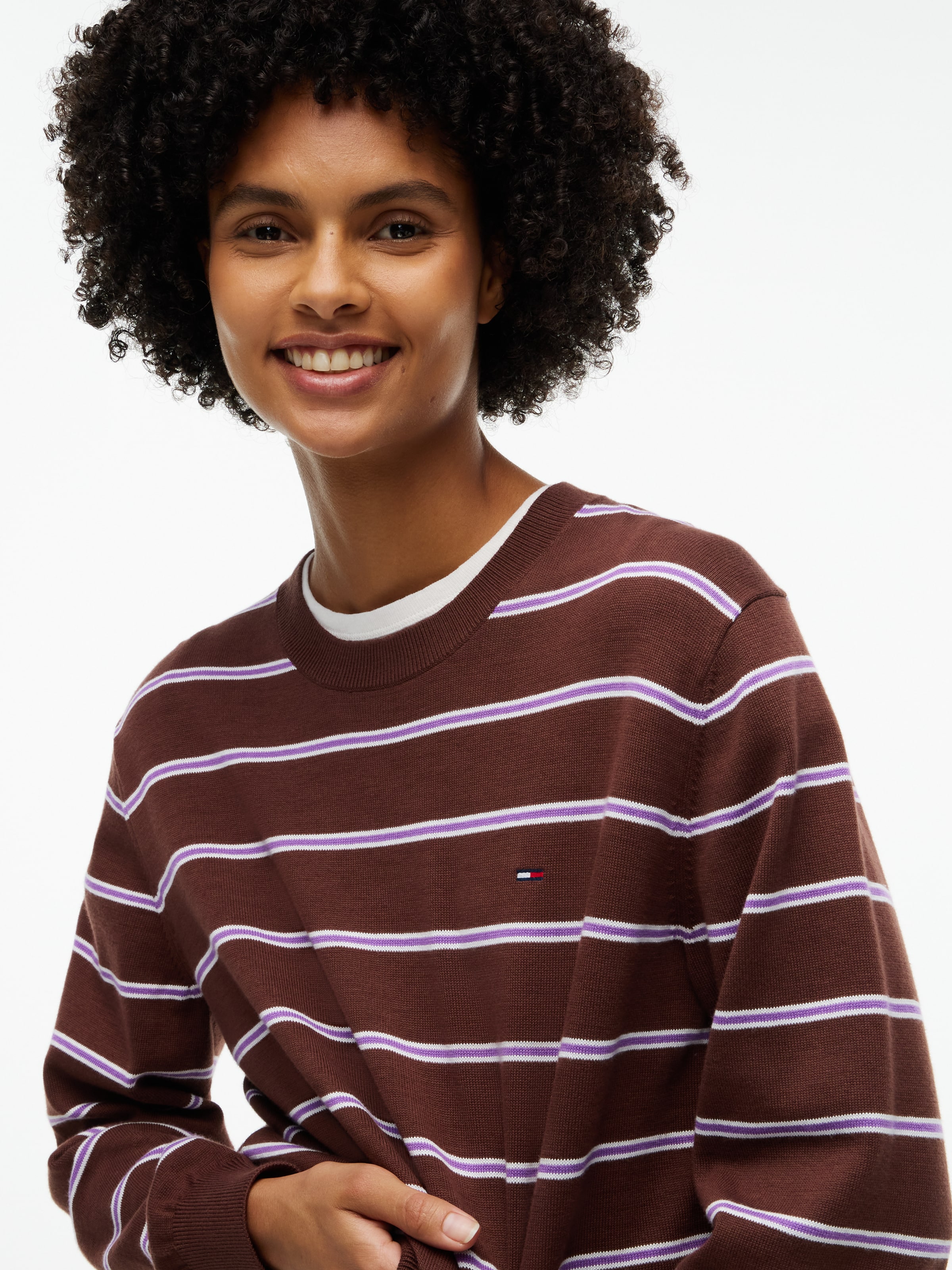 ruda Tommy Jeans Megztinis 'ESSENTIAL': priekis