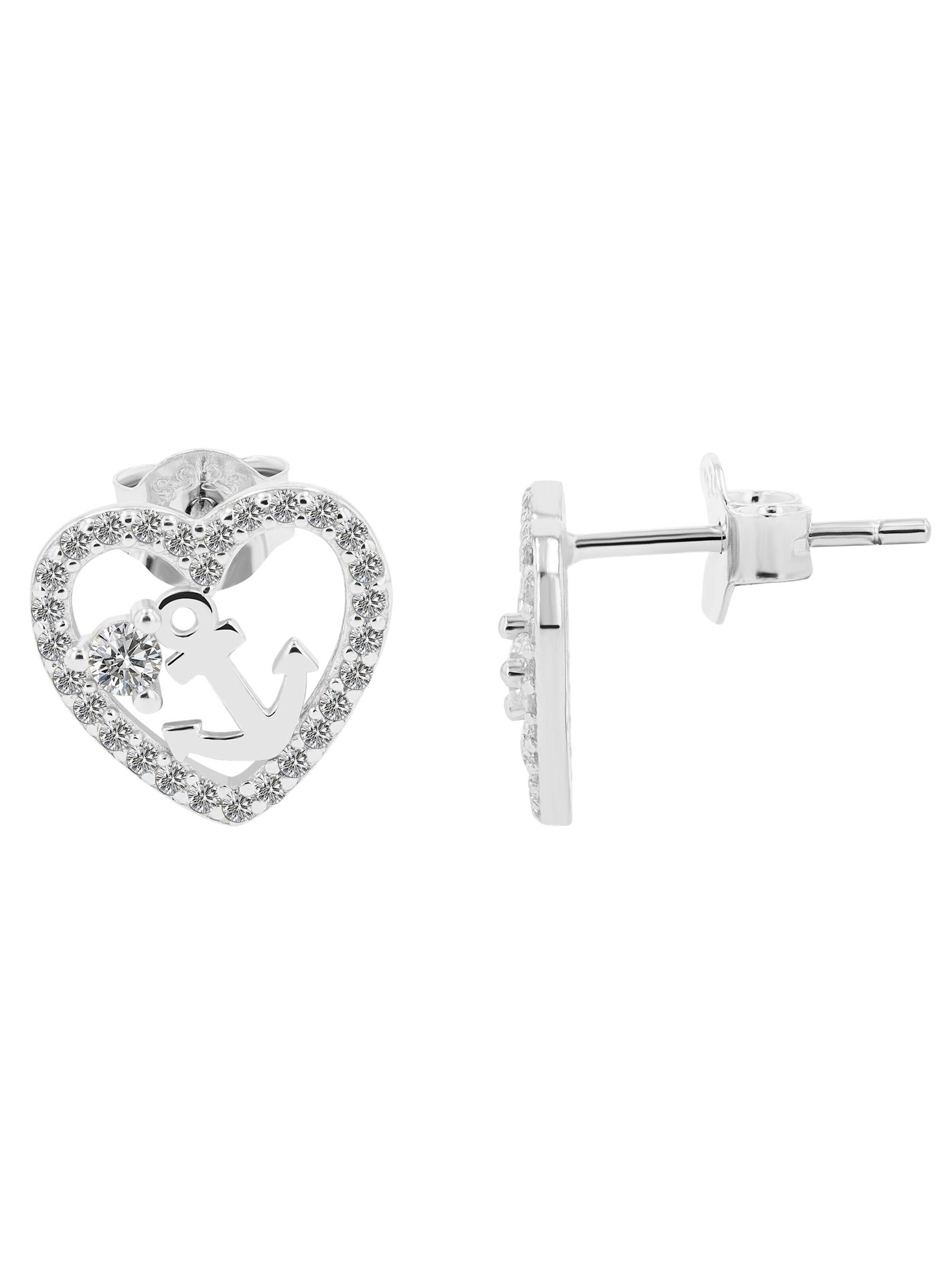 Akzent Earrings '"Yveline" aus 925 Sterlingsilber, rhodiniert, langlebig' in Silver