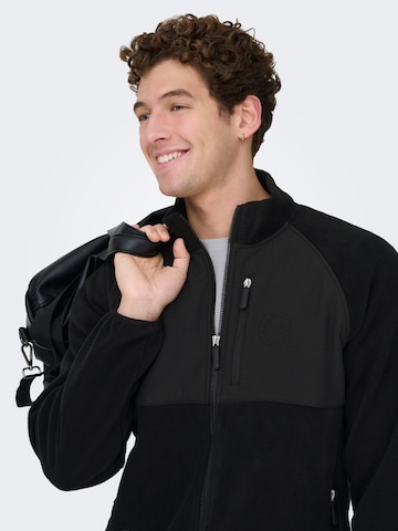 Only & Sons Fleecejacke 'ONSChuck' in Schwarz