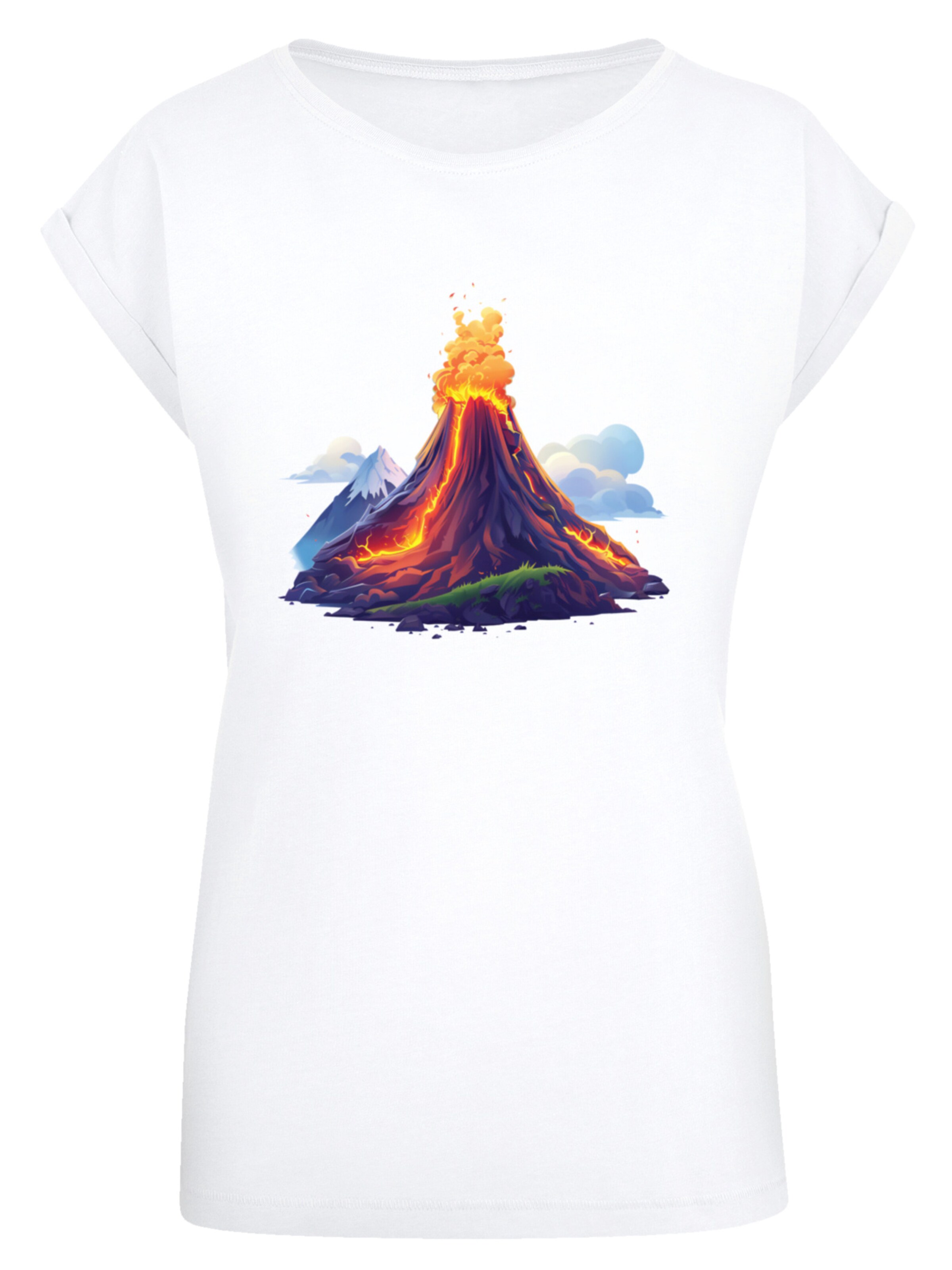 F4NT4STIC Shirt 'Vulkanausbruch' in Wit: voorkant