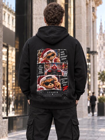 LUNØIR StudioSweater majica 'Christmas Rebel Teddy' - crna boja