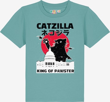 watabout.kids Shirt 'Catzilla' in Blue: front