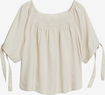 MANGO Blouse in Beige: voorkant