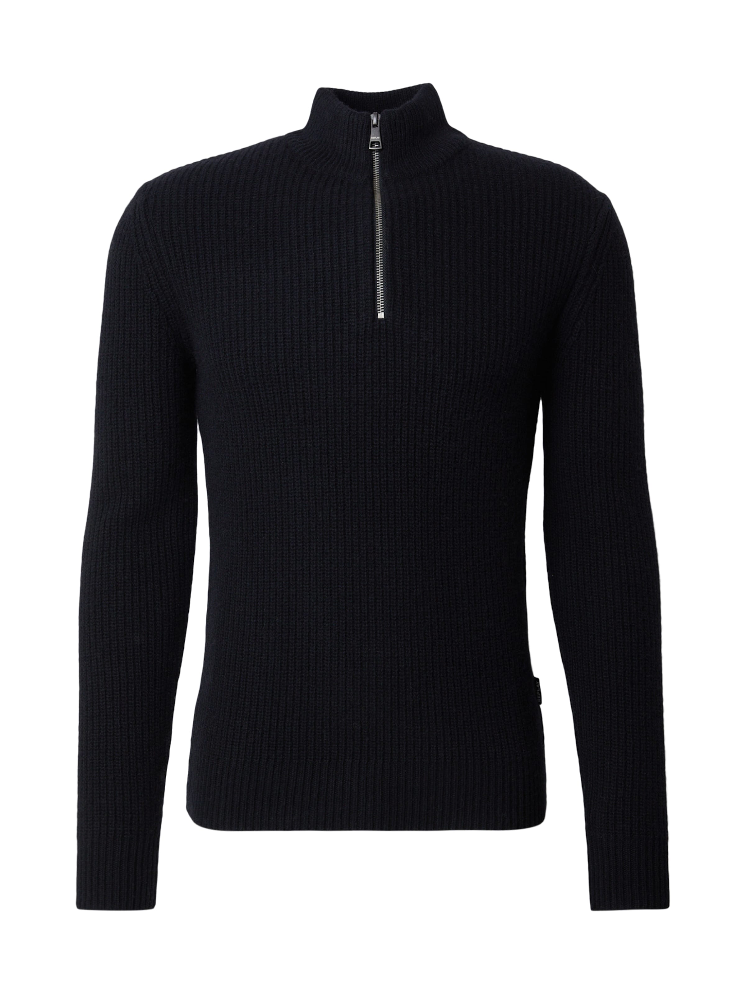 REPLAY Pullover 'Masche' i sort: forside