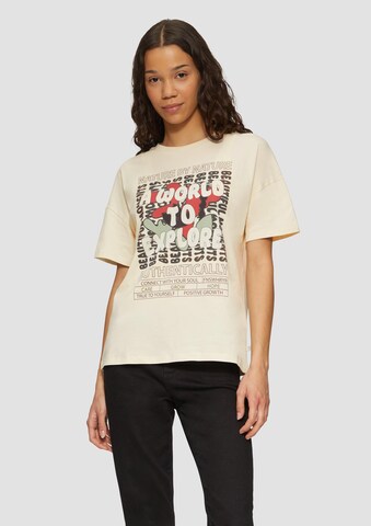 QS Shirt in Beige: voorkant