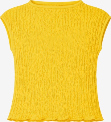 Süel knitwear - Top de punto 'Wrinkled Texture' en amarillo: frente