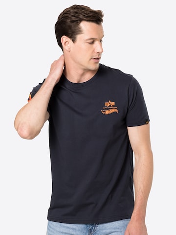 ALPHA INDUSTRIES T-shirt 'Flame' i blå: framsida