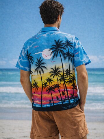 King Kameha Shirt 'Beach' in Blue