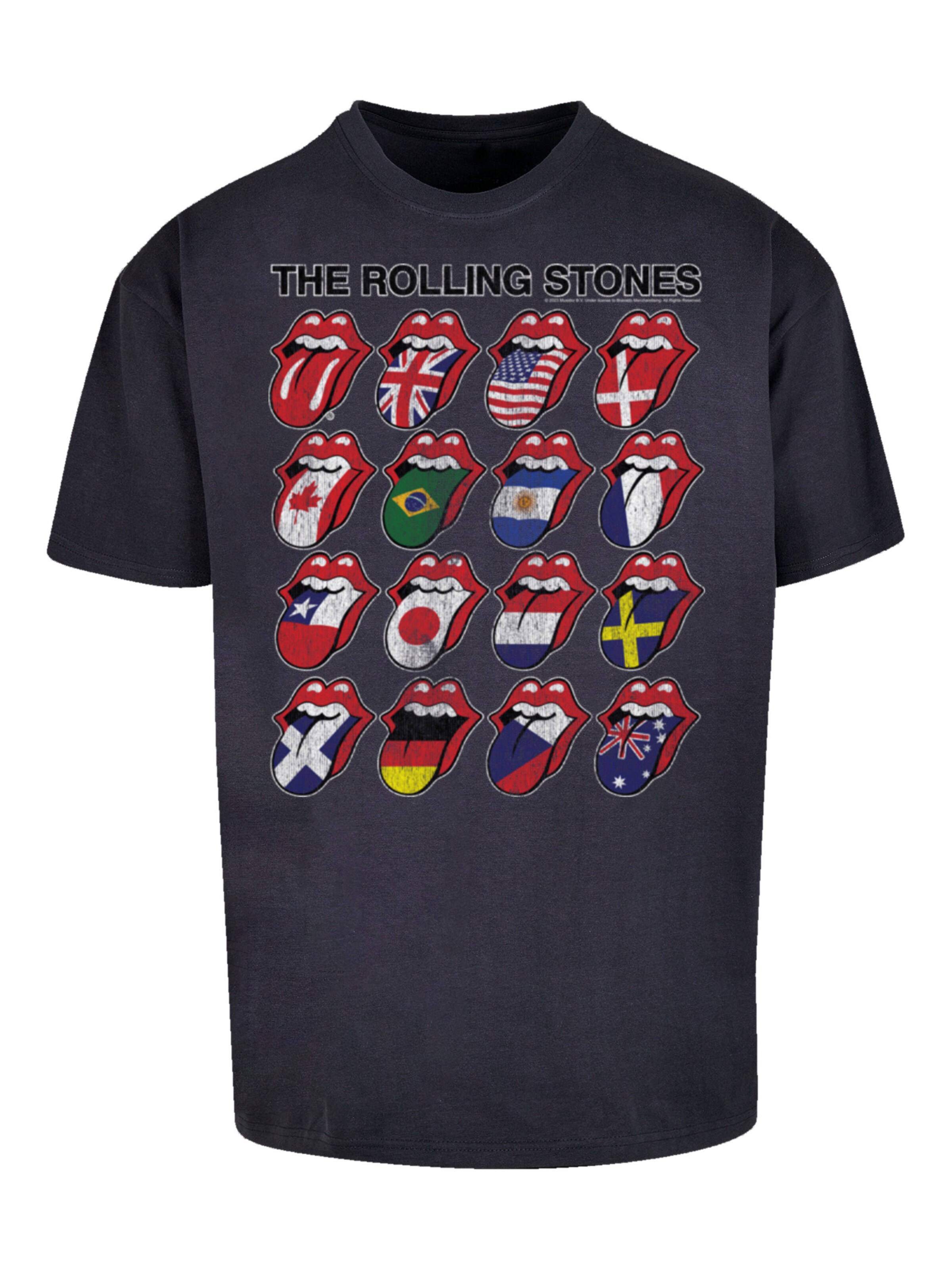 T-Shirt 'The Rolling Stones Voodoo Lounge Tongues' F4NT4STIC en bleu : devant