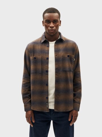 Thinking MU Regular Fit Hemd 'Hans' (GOTS) in Blau: Vorderseite
