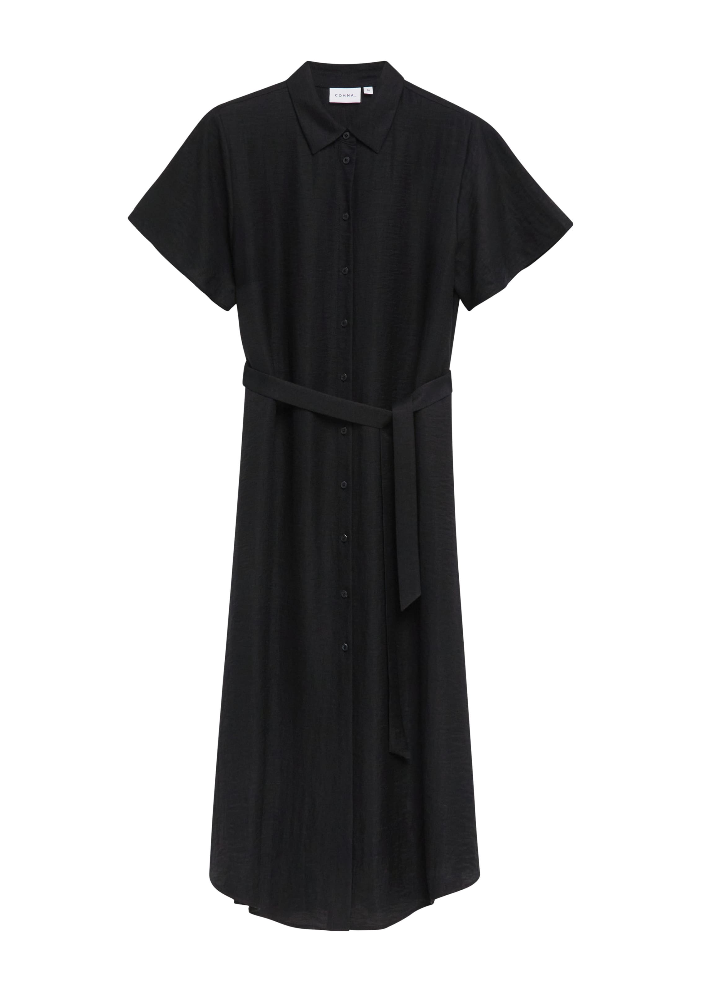 COMMA Shirt Dress in Black: front