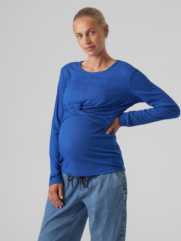 MAMALICIOUS Shirt 'ANLI JUNE' in Blauw: voorkant