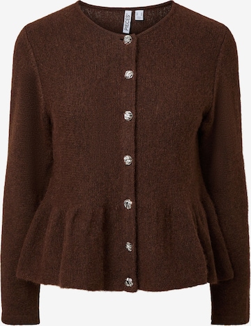 PIECES Gebreid vest 'PCPinge' in Bruin: voorkant