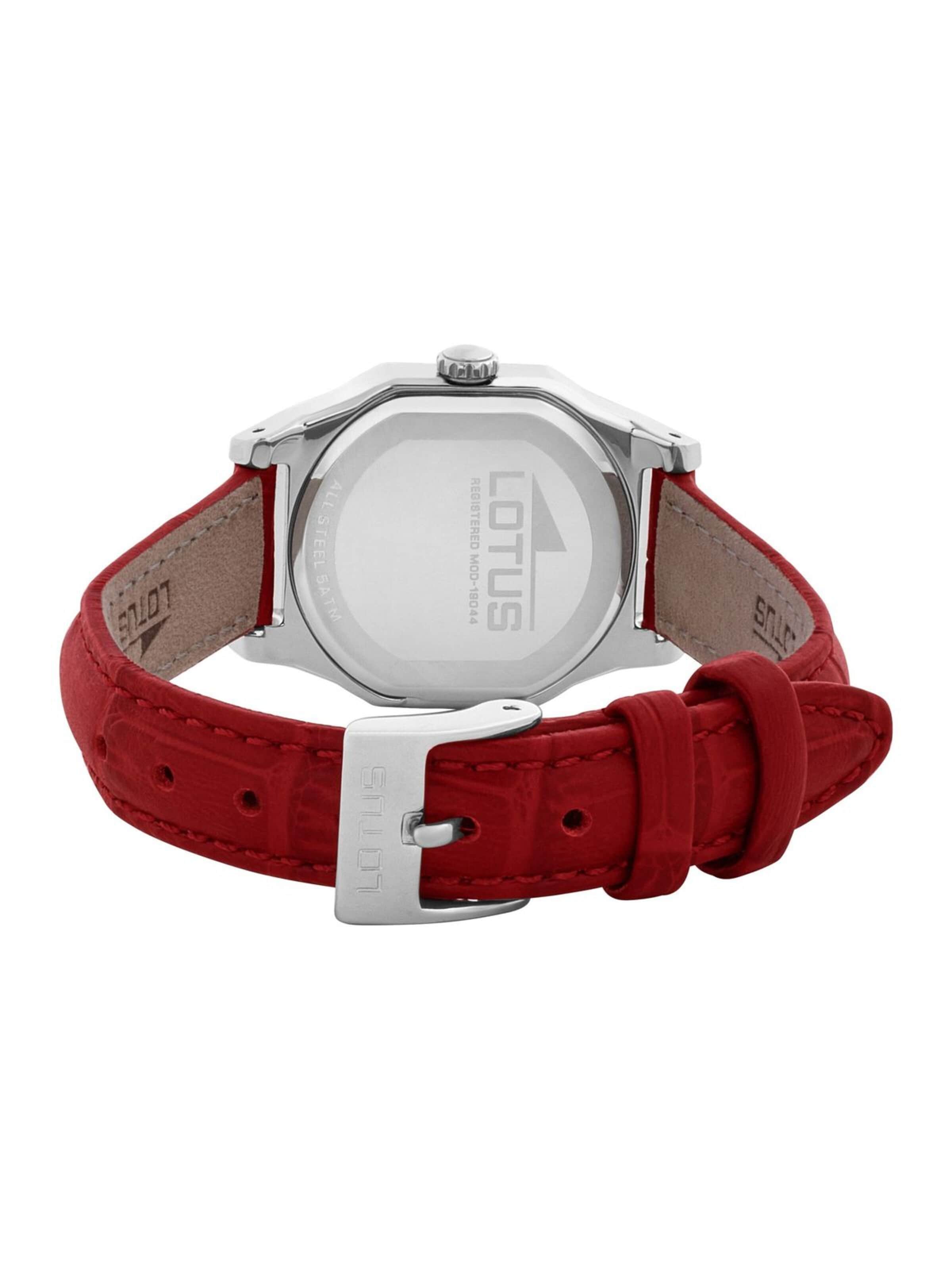 Montre à affichage analogique Lotus en rouge