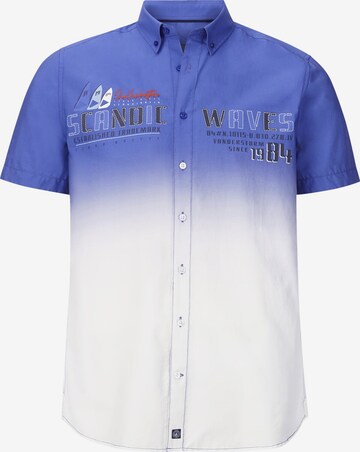 Jan Vanderstorm Comfort fit Button Up Shirt ' Oddi ' in Blue: front