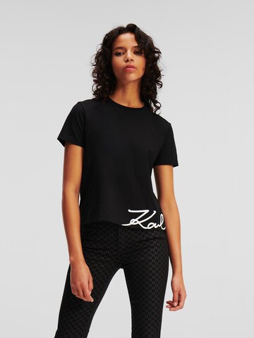 Tricou de la Karl Lagerfeld pe negru: față