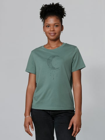 Watapparel T-Shirt 'Mandala Moon' in Grün: Vorderseite