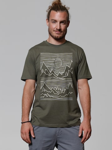 T-Shirt 'Mountains' Watapparel en vert : devant