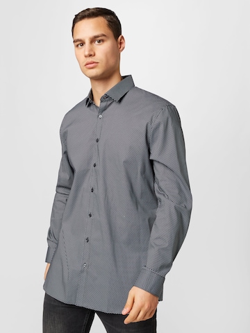 OLYMP Regular fit Button Up Shirt in Black: front