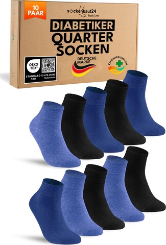 sockenkauf24 Socken 'Diabetiker Socken' in Blau: Vorderseite