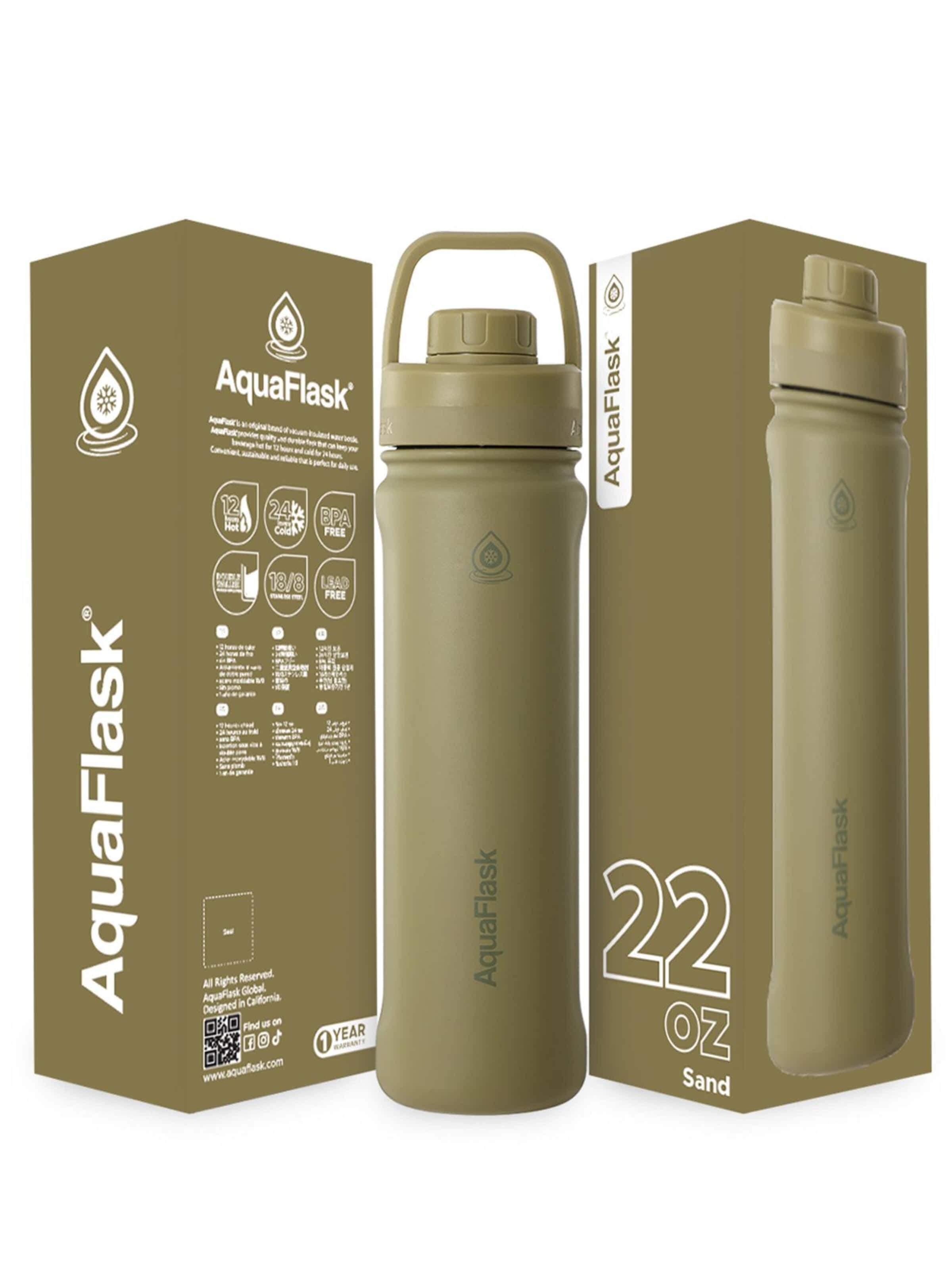 AquaFlask Láhev na vodu 'AquaFlask Termoláhev REGULAR+ 650 ml' – béžová
