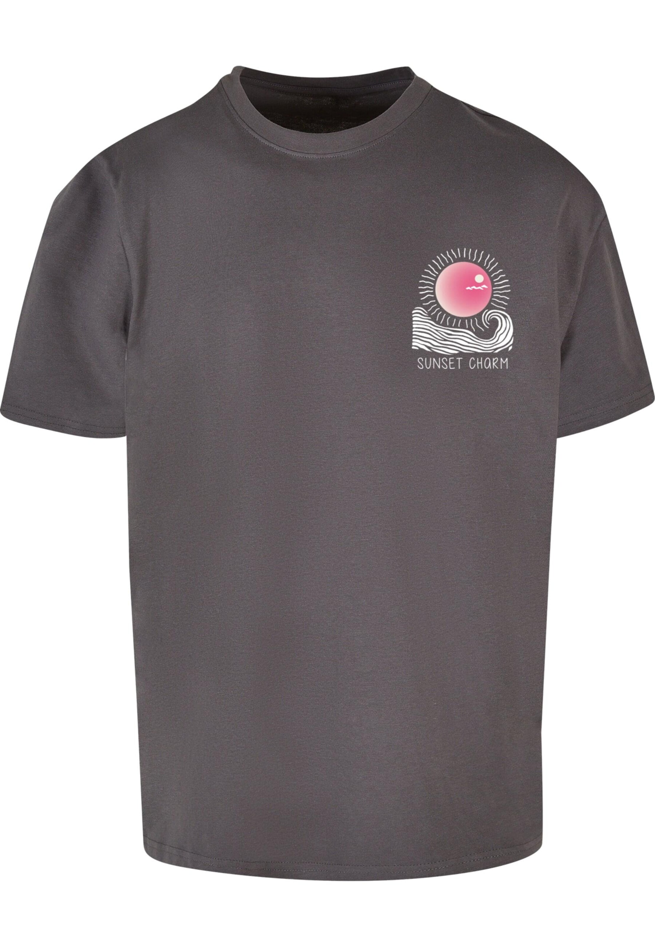 Merchcode Tričko 'Sunset Charm' - Sivá: predná strana