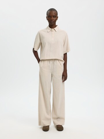 SELECTED - Pierna ancha Pantalón 'SLFLUISA' en beige