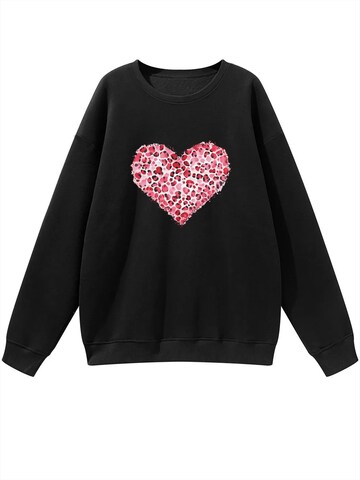 GORHEY - Sudadera 'Women's Fleece Pullover, Sweatshirt with Love Print, Long Sleeve, Loose Fit' en negro