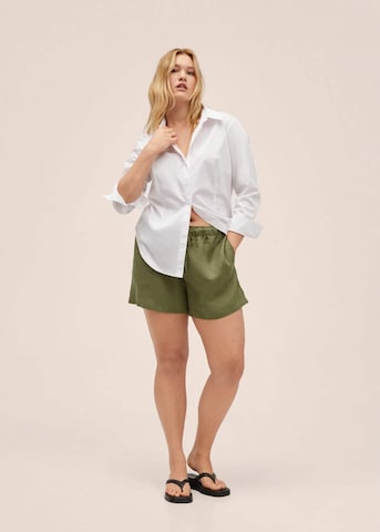 MANGO Normální Kalhoty – zelená